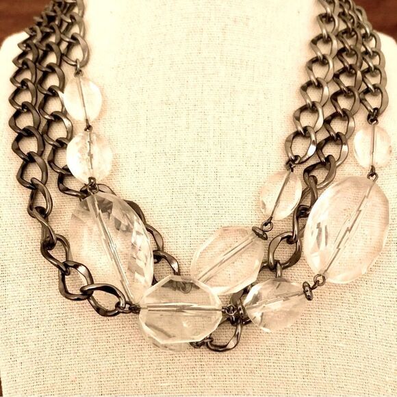 Cookie Lee | Chunky Gunmetal Layer Necklace | 17” Adjustable - Picture 1 of 3